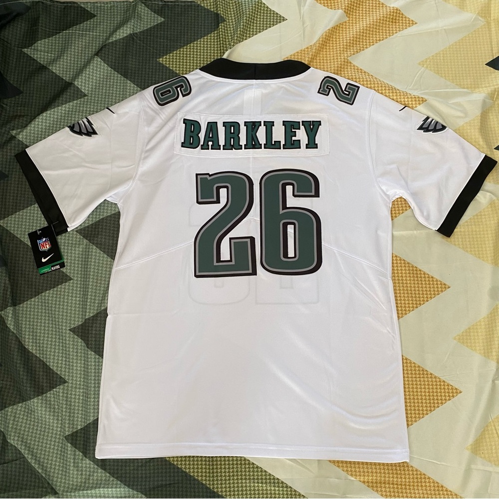 Nike Saquon Barkley Philadelphia Eagles #26 Mens White Jersey Sz M